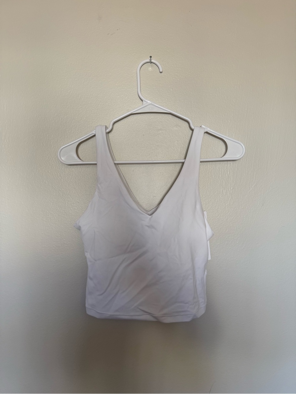 Athleta White V-Neck Sports Bra Tank
